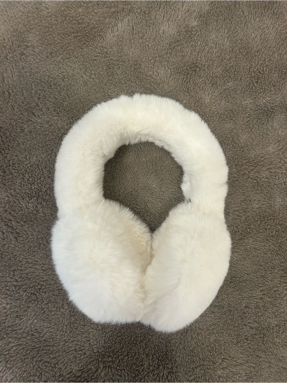Plush White Faux Fur Earmuffs - Women
